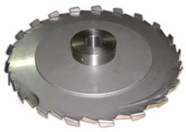 Dispersion disc with stiffener plates and hub